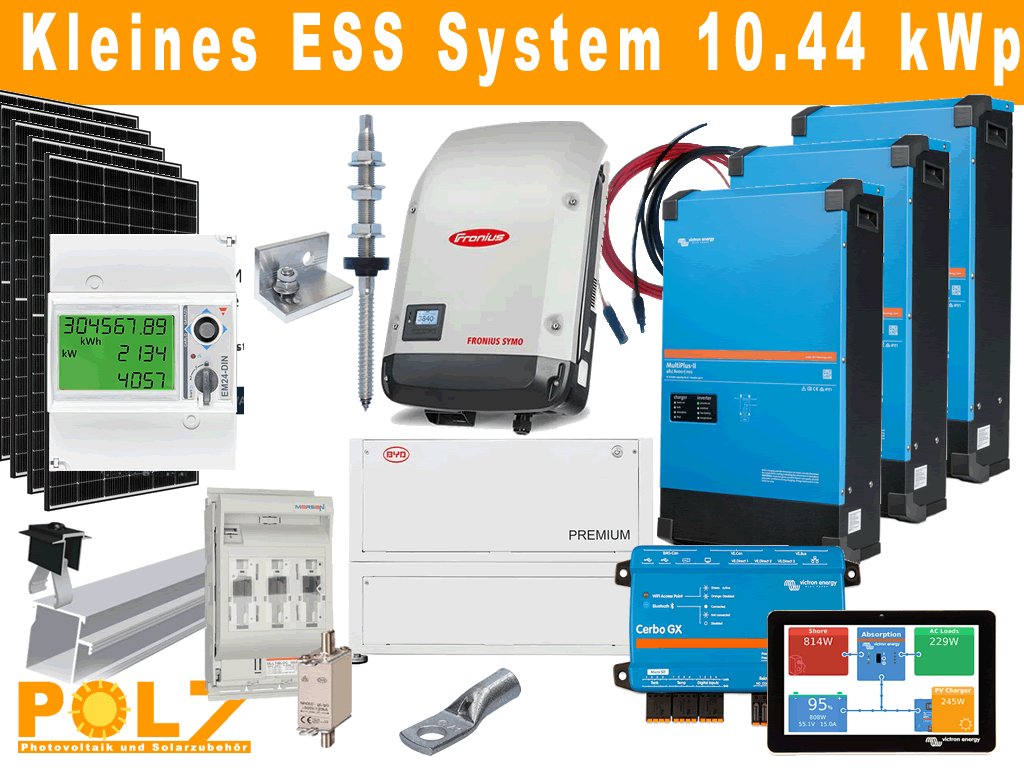 ESS System 3-phasig 10.44 kWp 3x 3000VA mit 15.4 kWh LiFePO Speicher ...