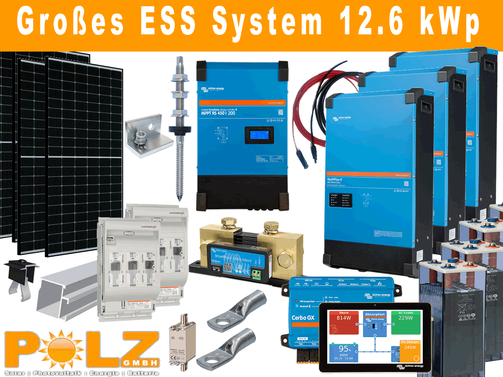 ESS System 3-phasig 12.6kWp 3x 5000VA mit 97 kWh Speicher