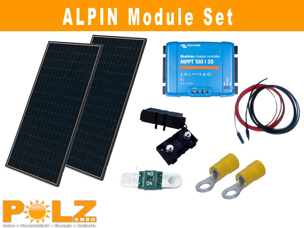 650Wp ALPIN + Victron 100/30 MPPT inkl Bluetooth + Zubehör